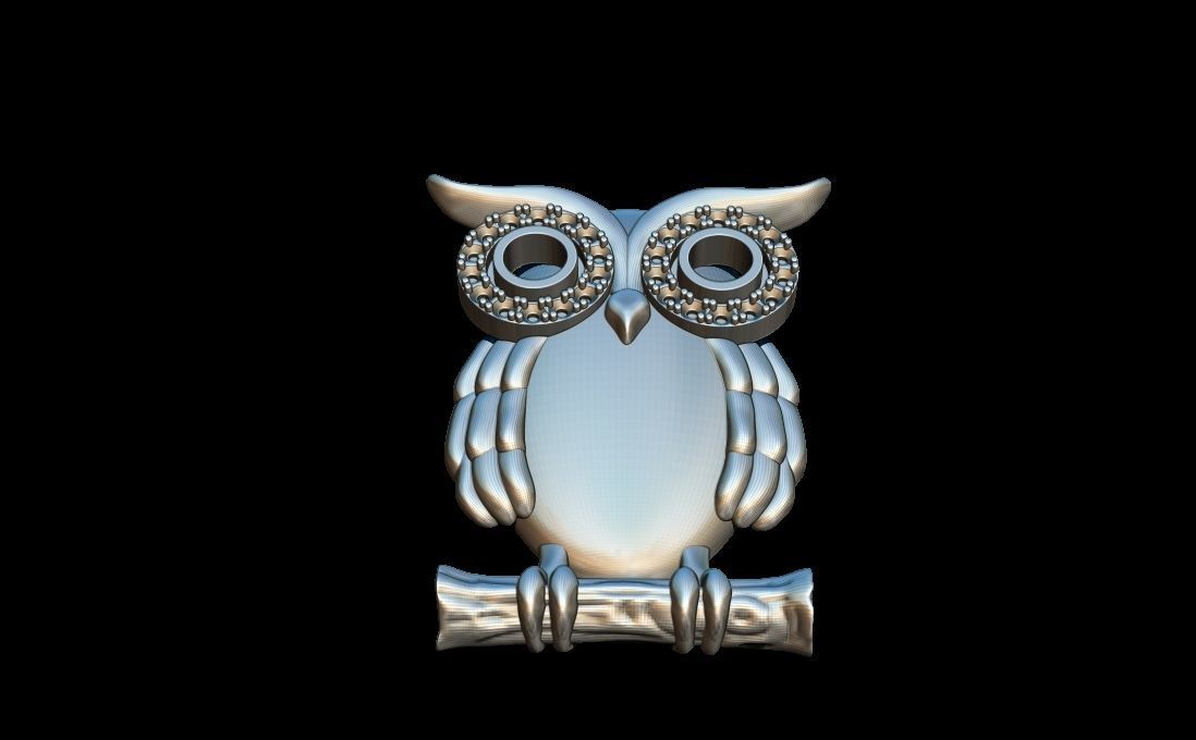 Owl ornaments pendant 3D print model_1