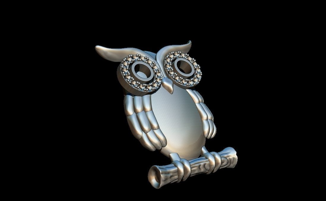 Owl ornaments pendant 3D print model_2