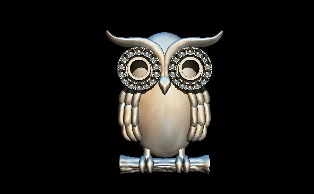 Owl ornaments pendant 3D print model_0