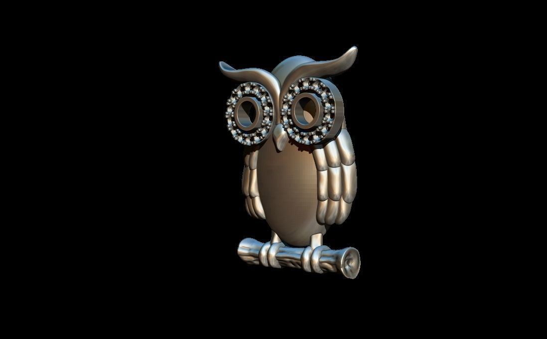 Owl ornaments pendant 3D print model_4