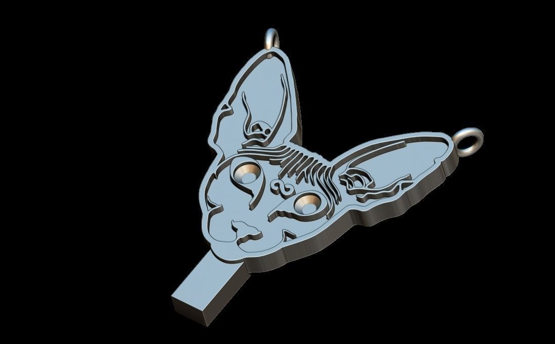 Sphynx Cat pendant 3D print model_2