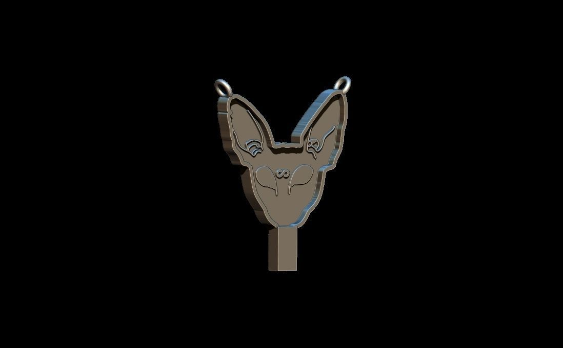 Sphynx Cat pendant 3D print model_5