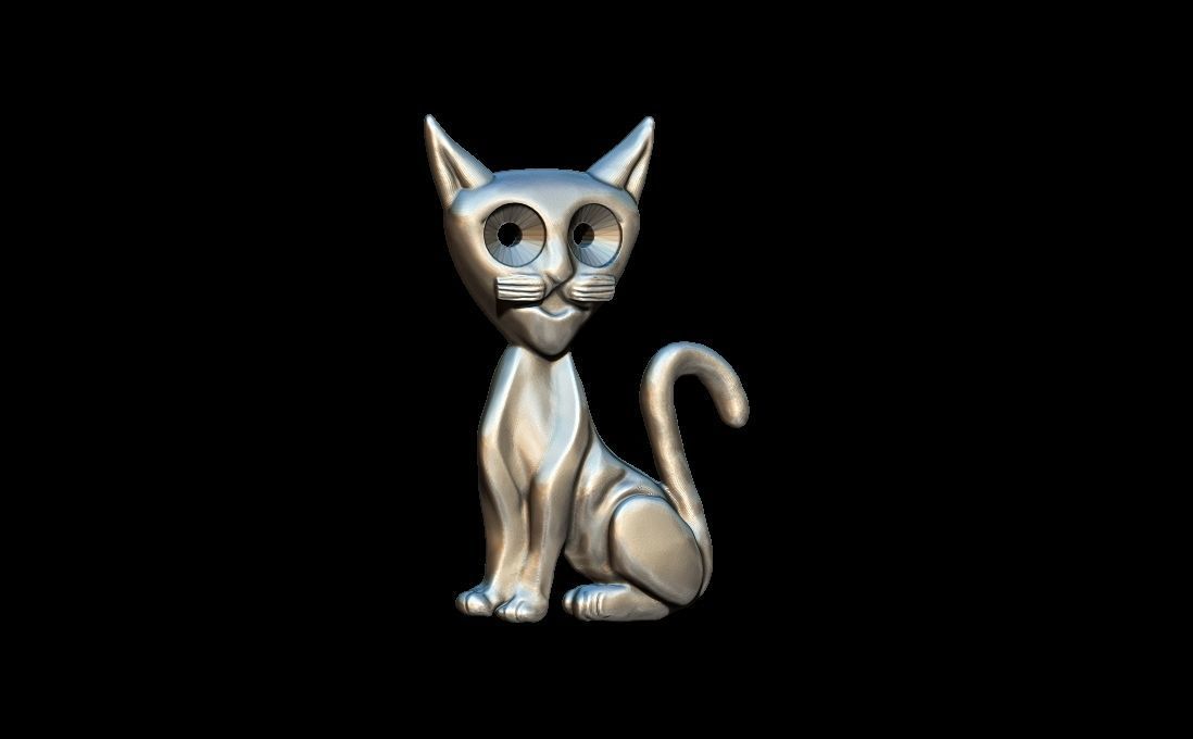 Cat pendant 3D print model_1