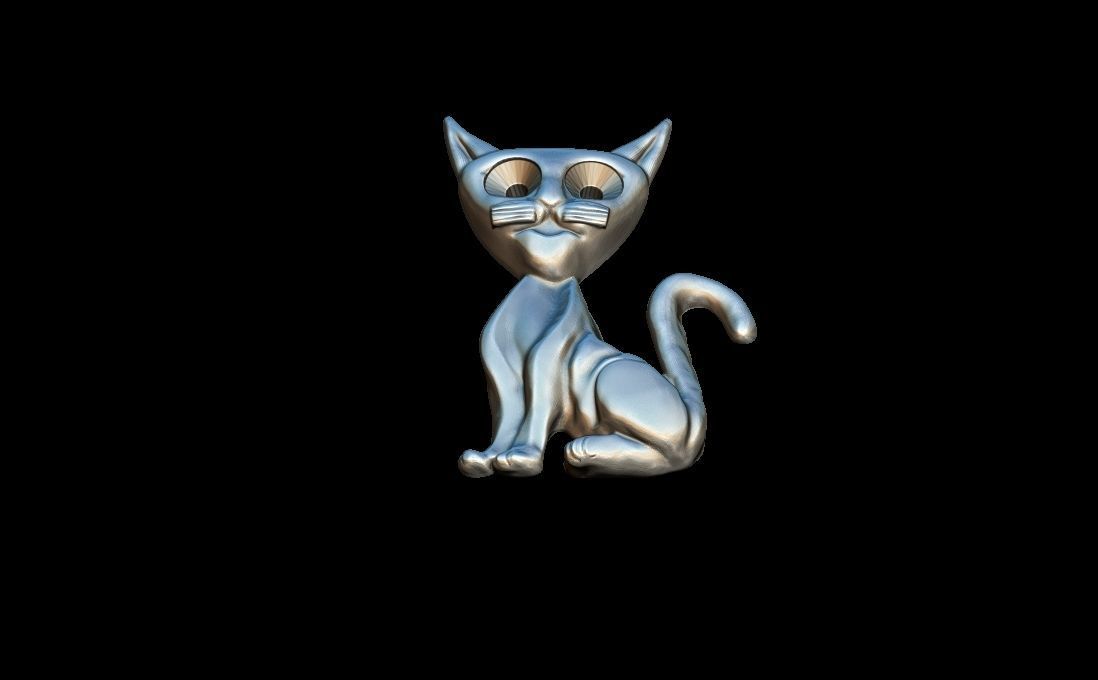 Cat pendant 3D print model_5
