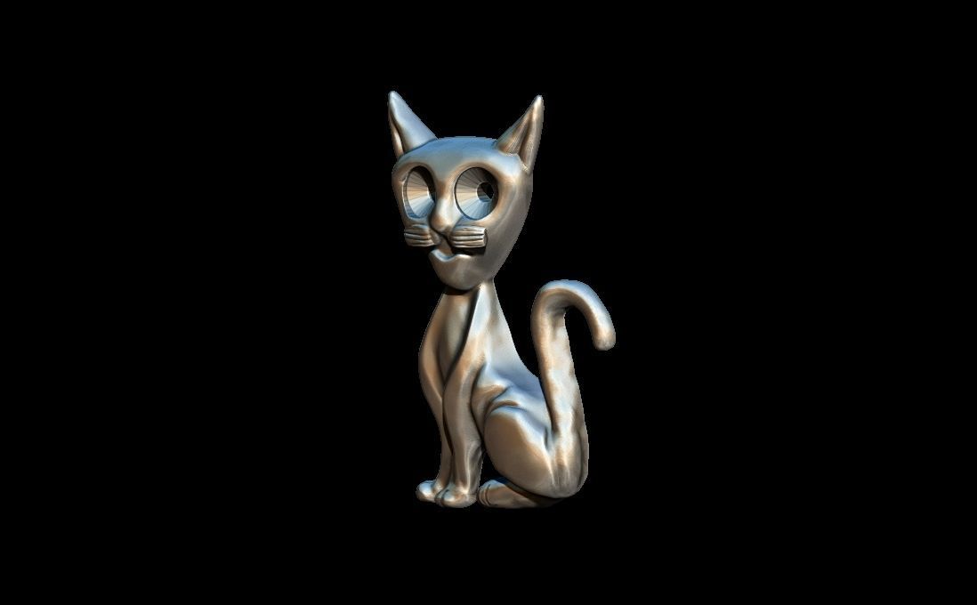 Cat pendant 3D print model_2