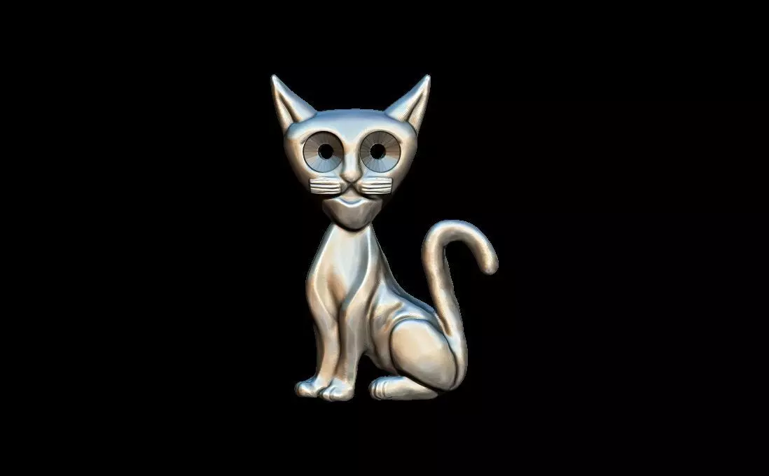 Cat pendant 3D print model_0