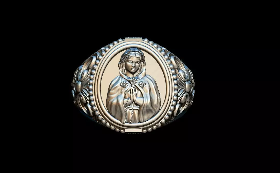 Virgen de Montechiari - Rosa Mystica ring 3D print model