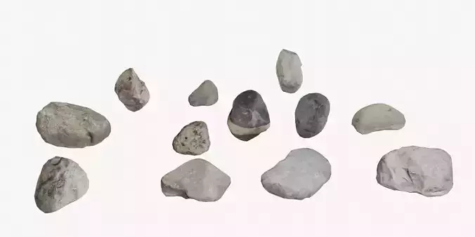 Low Poly 3D Scanned Stones