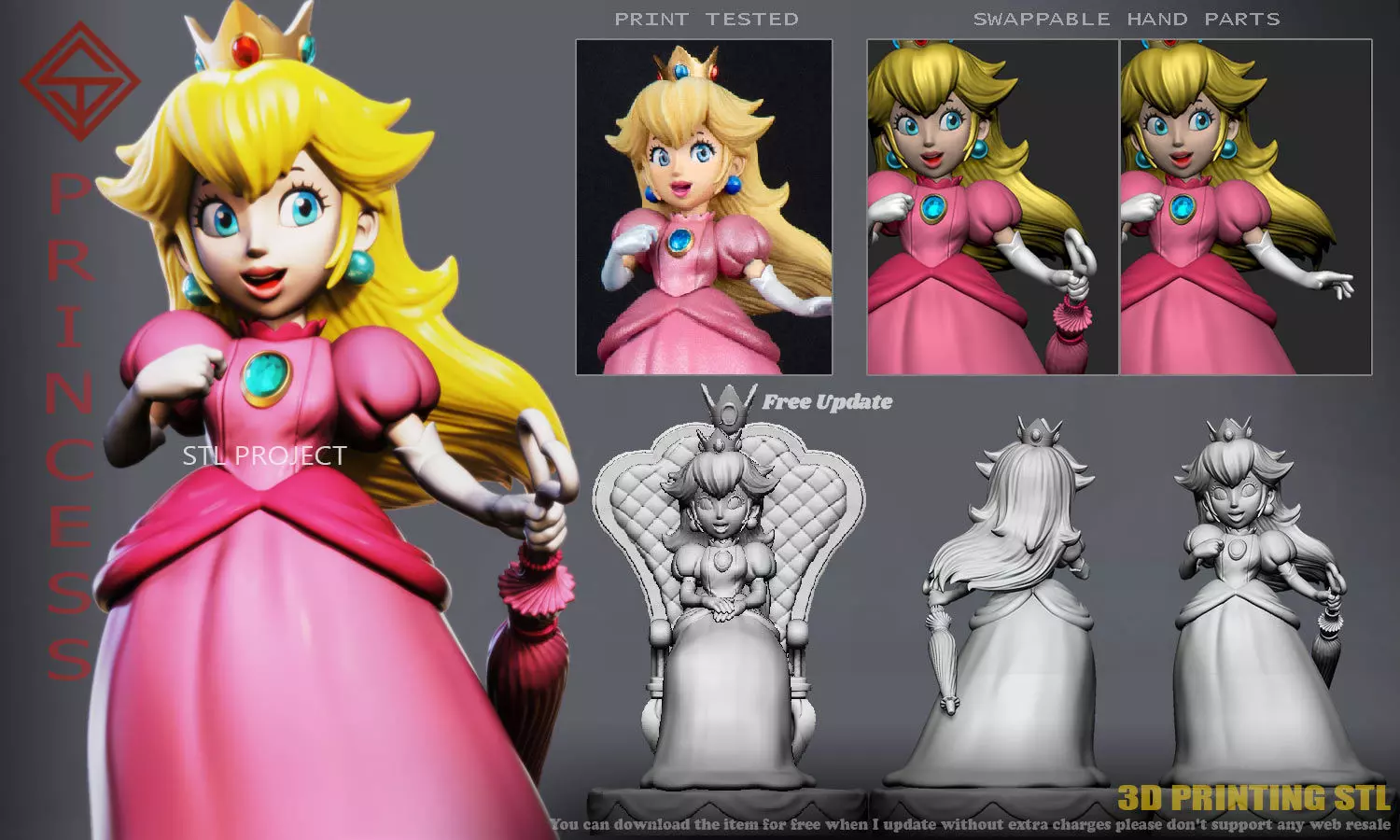 Princess 3D print model_0