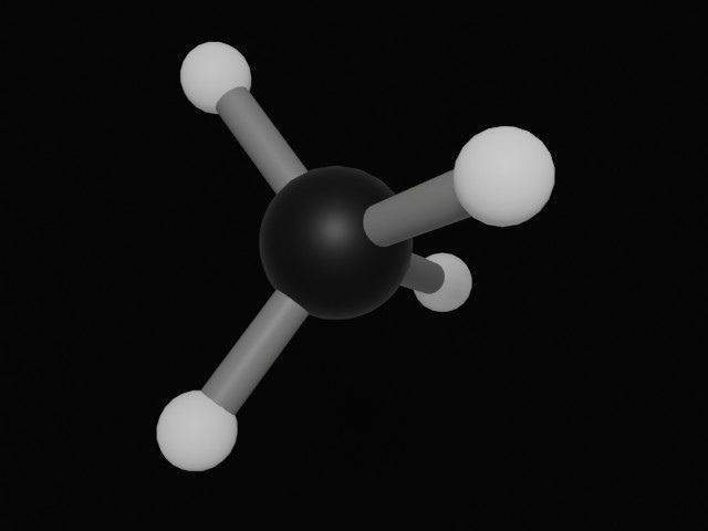 Methane 3D molecular models Free low-poly 3D model_1