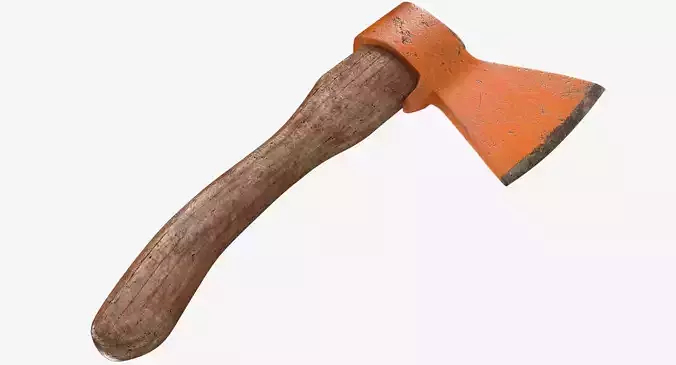 Old axe with wooden handle
