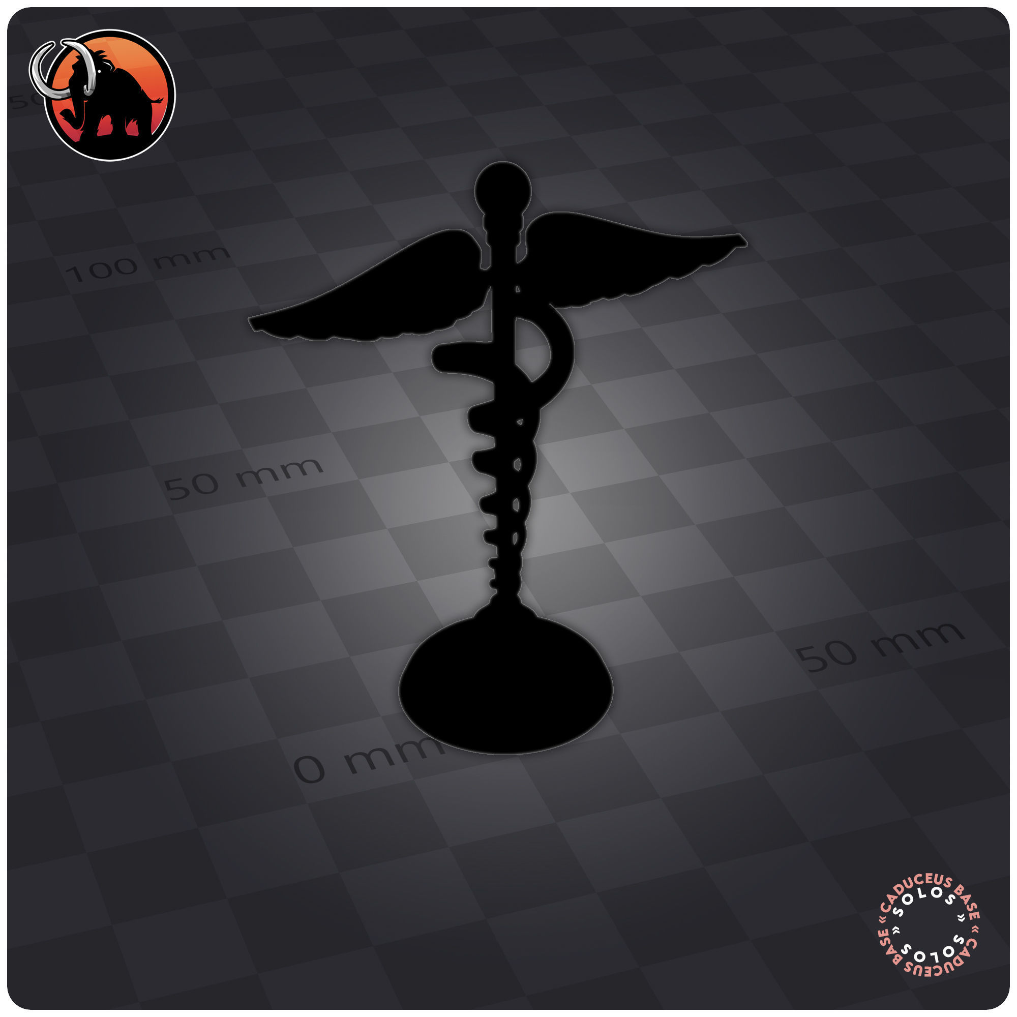 Caduceus Base Free 3D print model_3