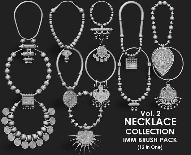 Necklace Collection IMM Brush Pack 12 in One Vol 2 3D model