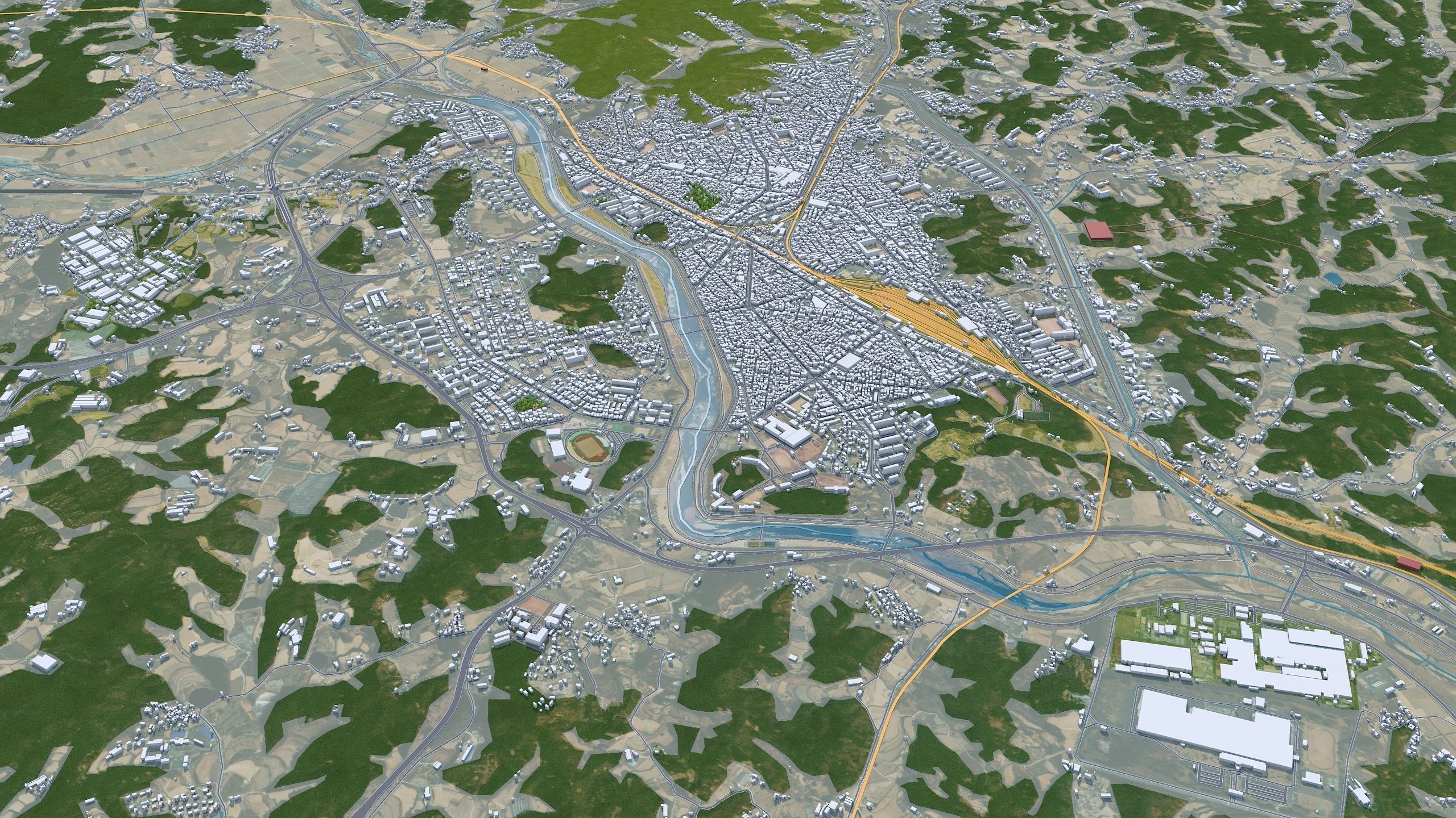 Yeongju South Korea Low-poly 3D model_3