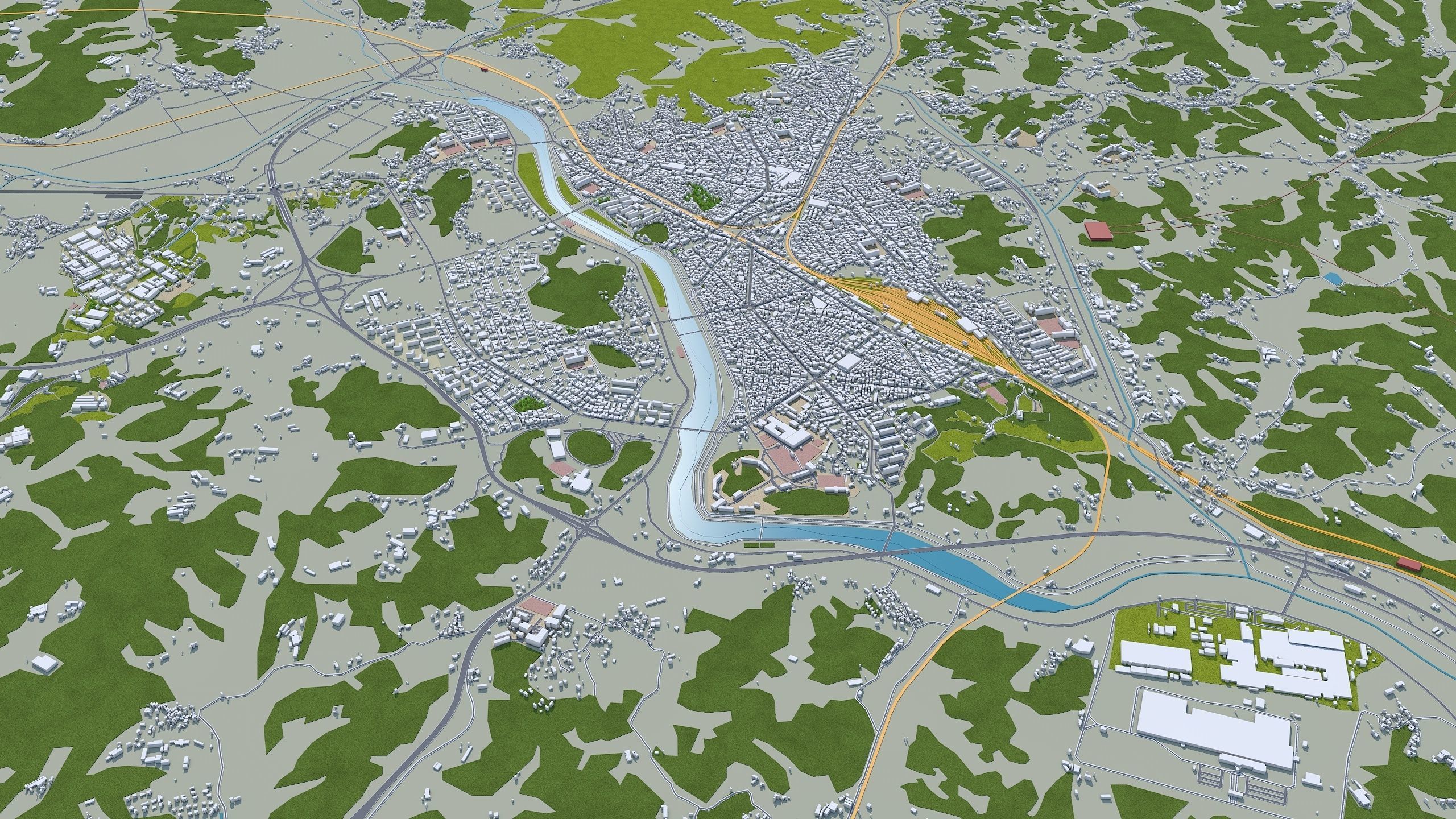 Yeongju South Korea Low-poly 3D model_4