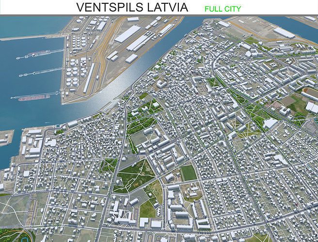 Ventspils Latvia Low-poly 3D model