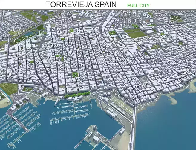 Torrevieja Spain Low-poly 3D model