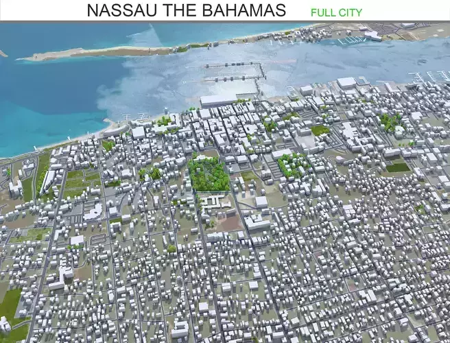 Nassau The Bahamas Low-poly 3D model