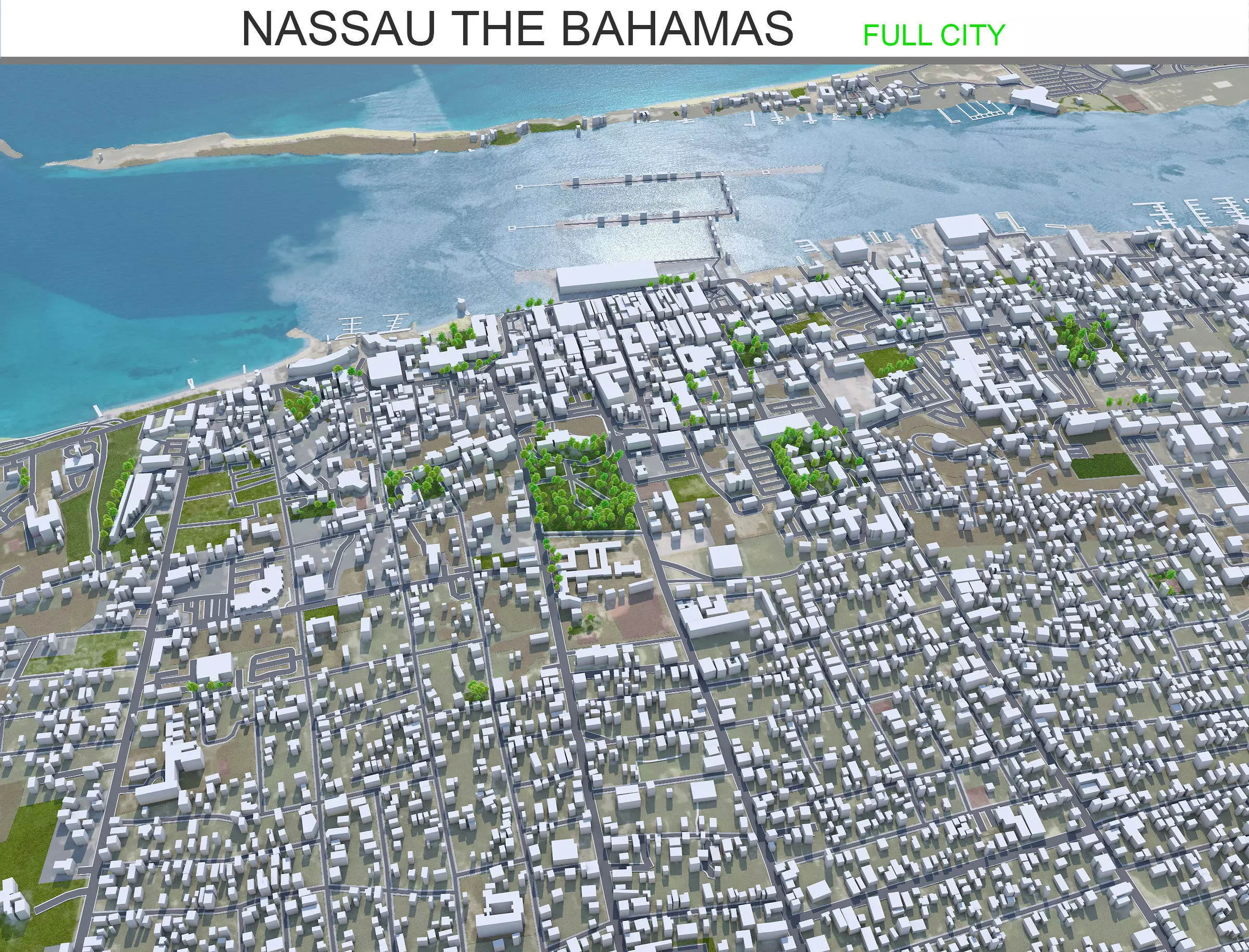 Nassau The Bahamas Low-poly 3D model_0