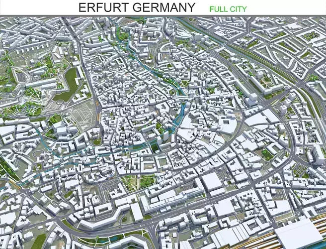 Erfurt Germany Low-poly 3D model
