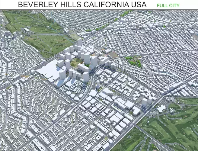 Beverley Hills California USA Low-poly 3D model