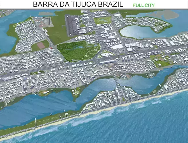 Barra da Tijuca Brazil Low-poly 3D model
