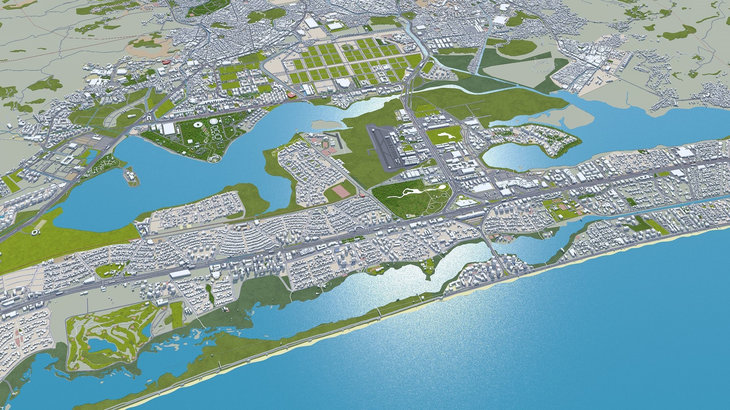 Barra da Tijuca Brazil Low-poly 3D model_4