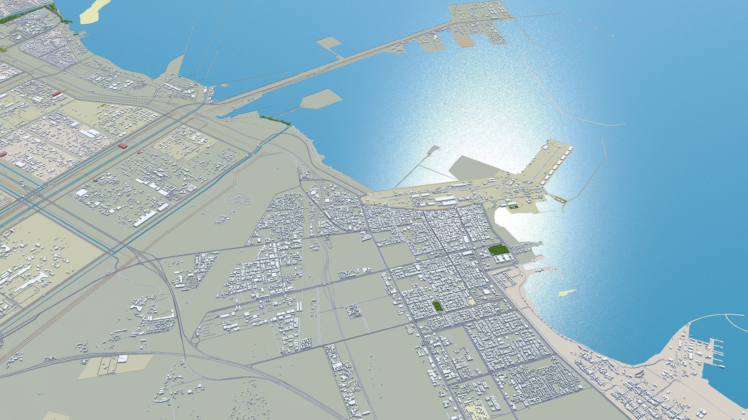 Al Jubail and Fanateer Beach Saudi Arabia Low-poly 3D model_4