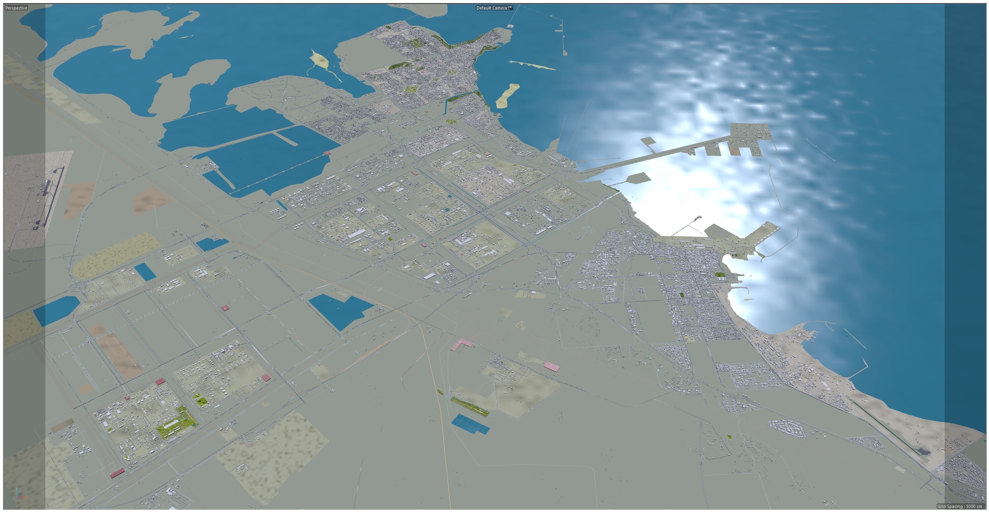 Al Jubail and Fanateer Beach Saudi Arabia Low-poly 3D model_7