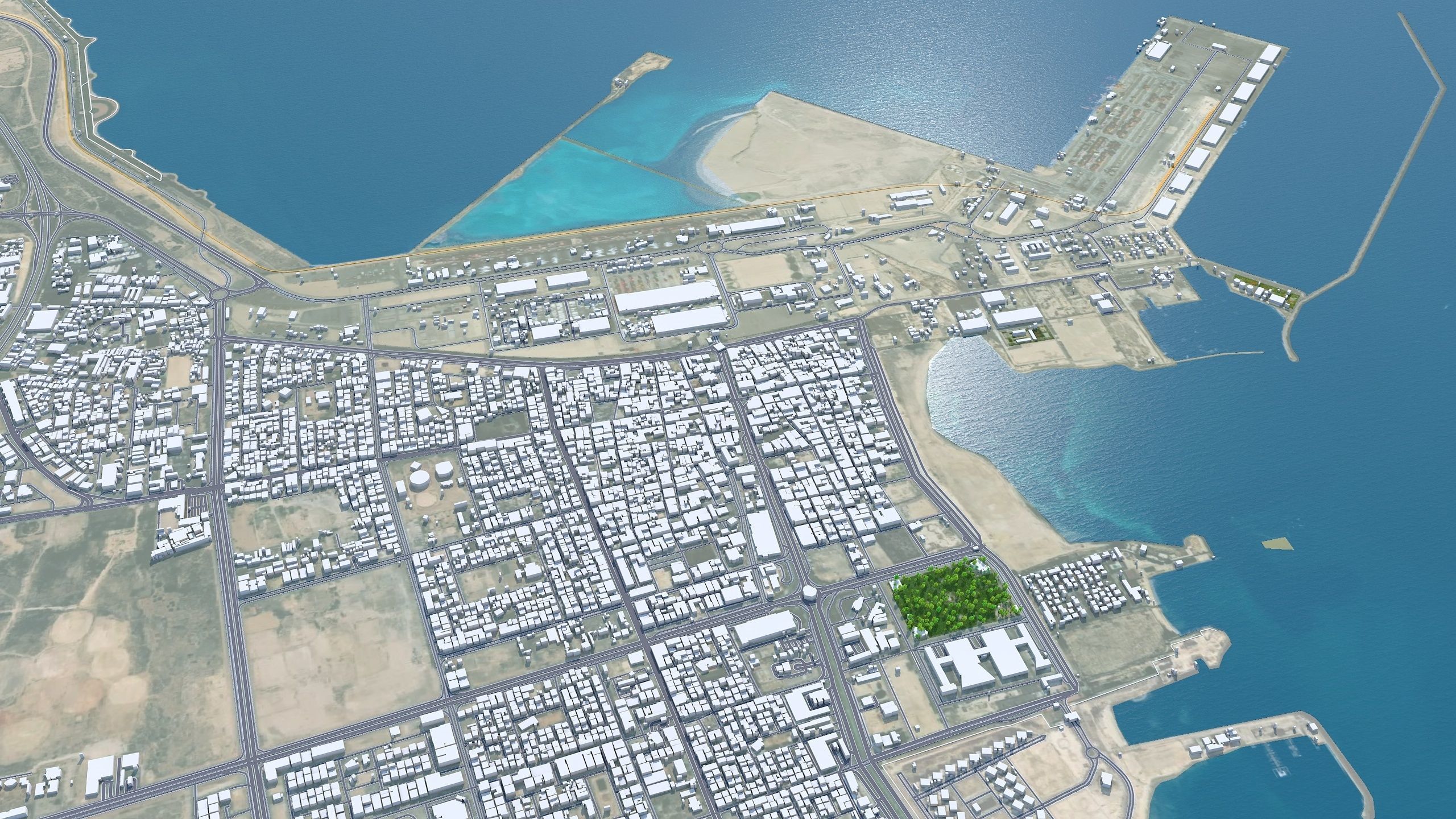 Al Jubail and Fanateer Beach Saudi Arabia Low-poly 3D model_2