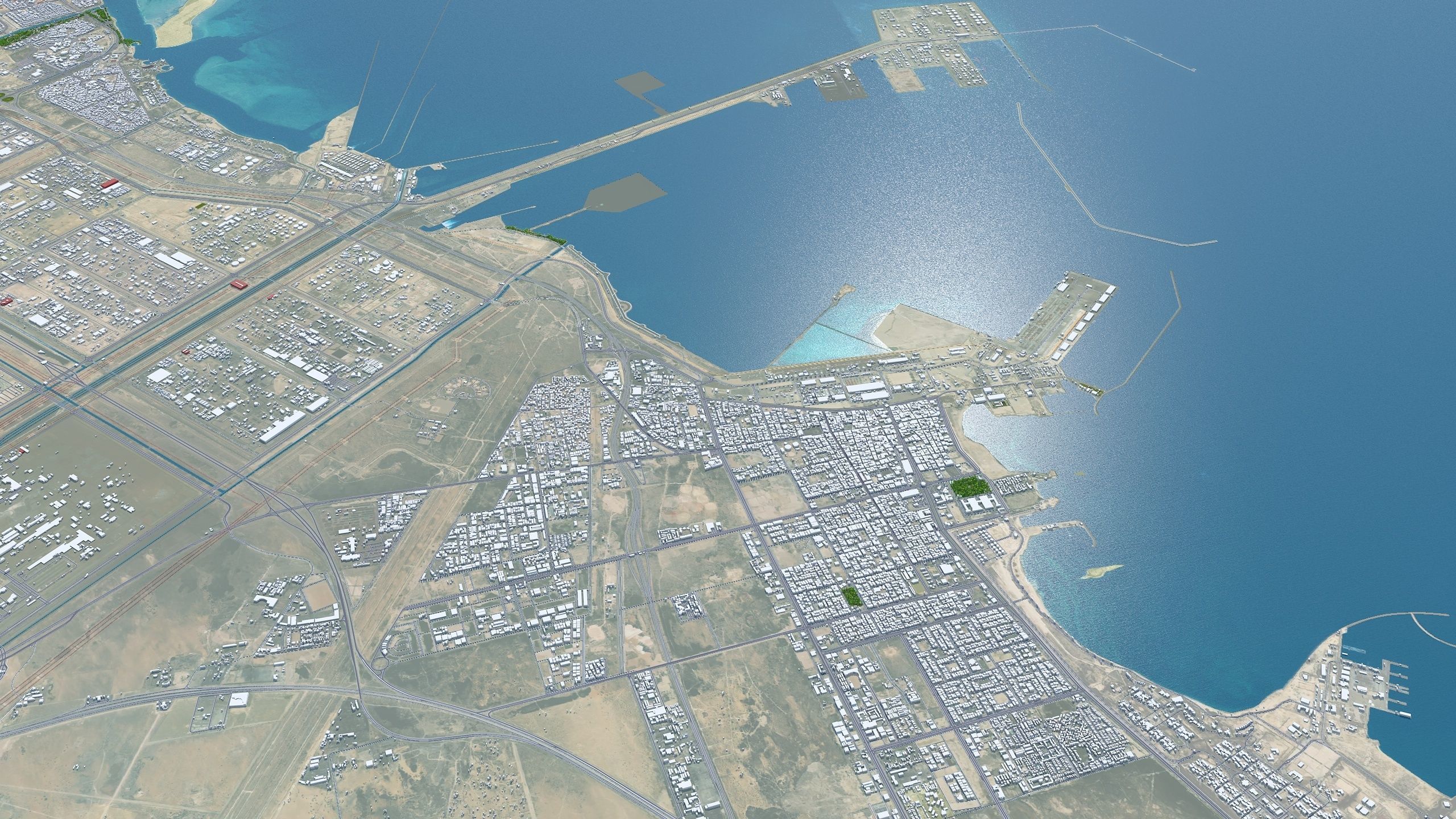 Al Jubail and Fanateer Beach Saudi Arabia Low-poly 3D model_3