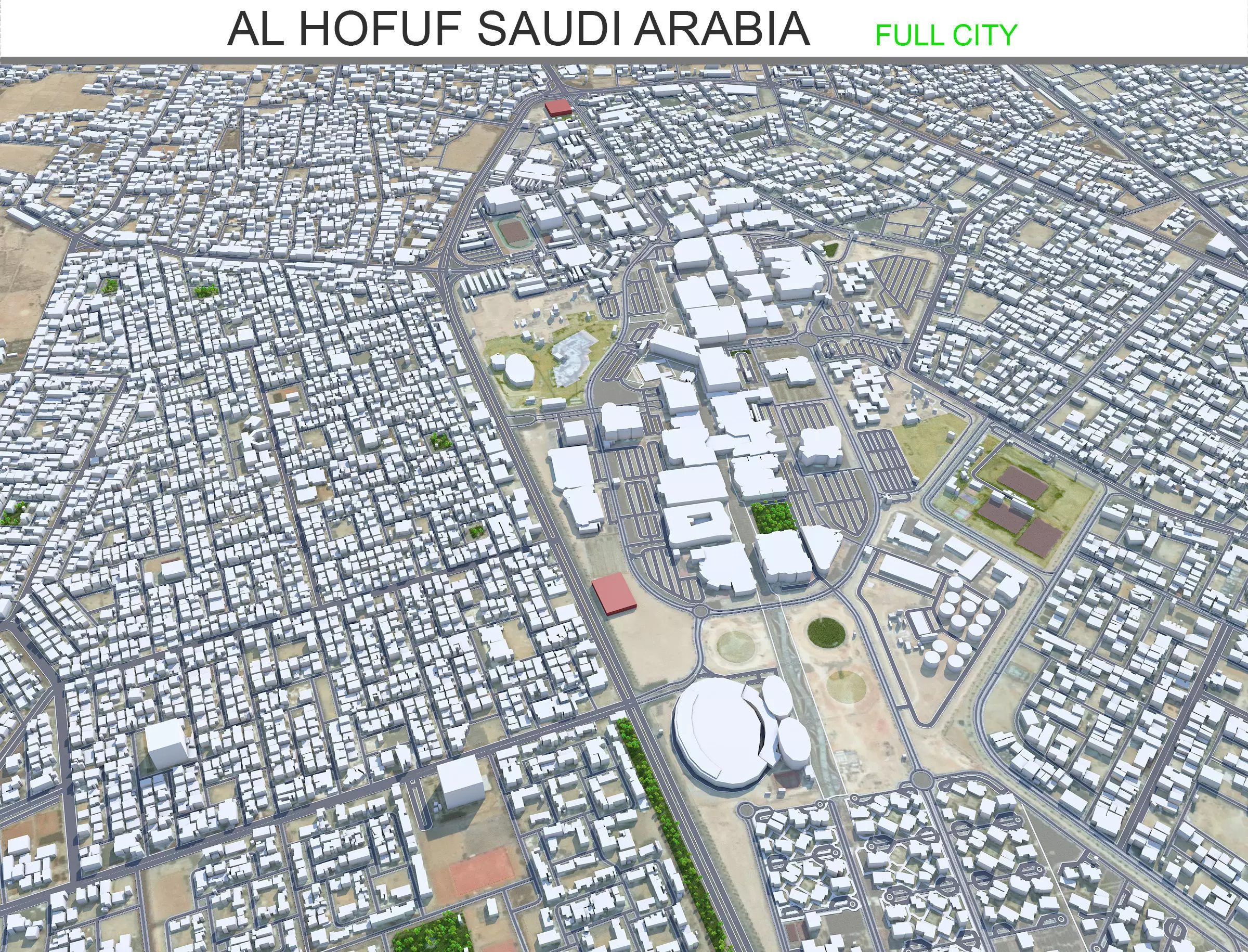 Al Hofuf Saudi Arabia Low-poly 3D model_0