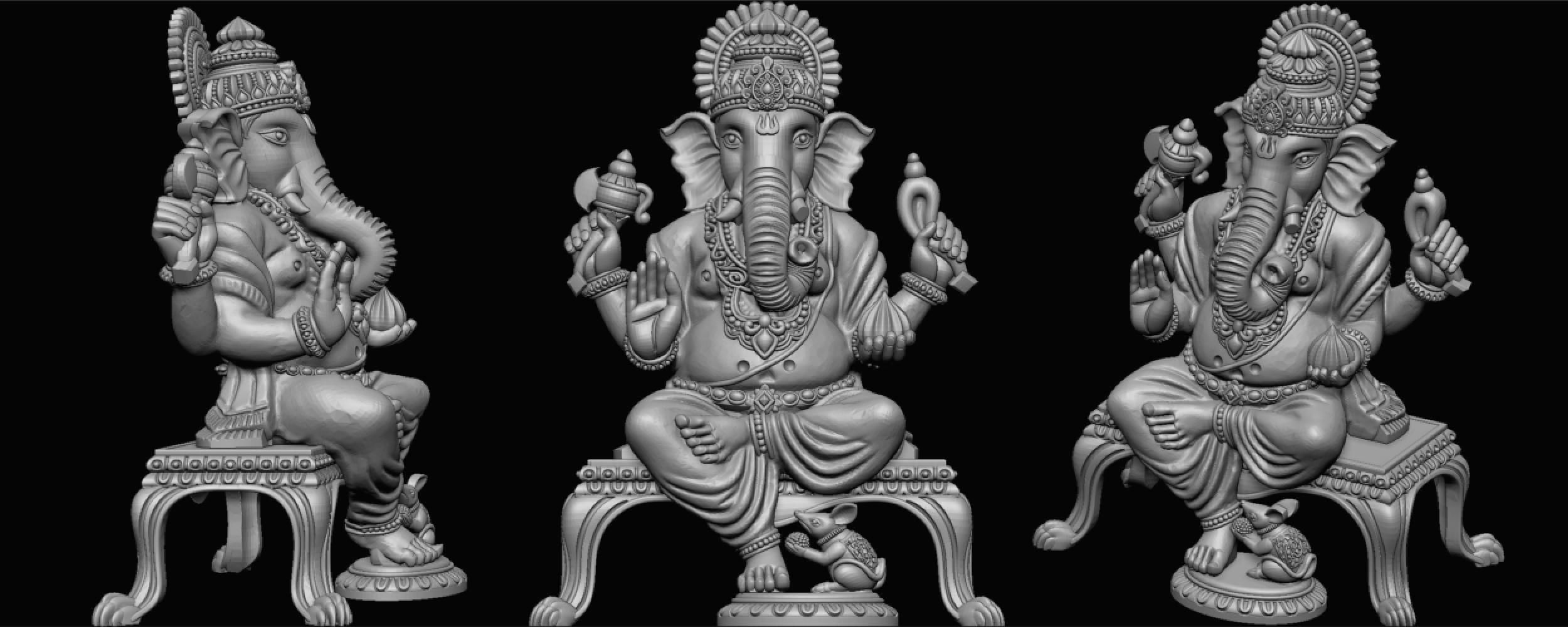 ganeshji hanumanji laxmiji ma durga shive others murti avaliable Low-poly 3D model_64