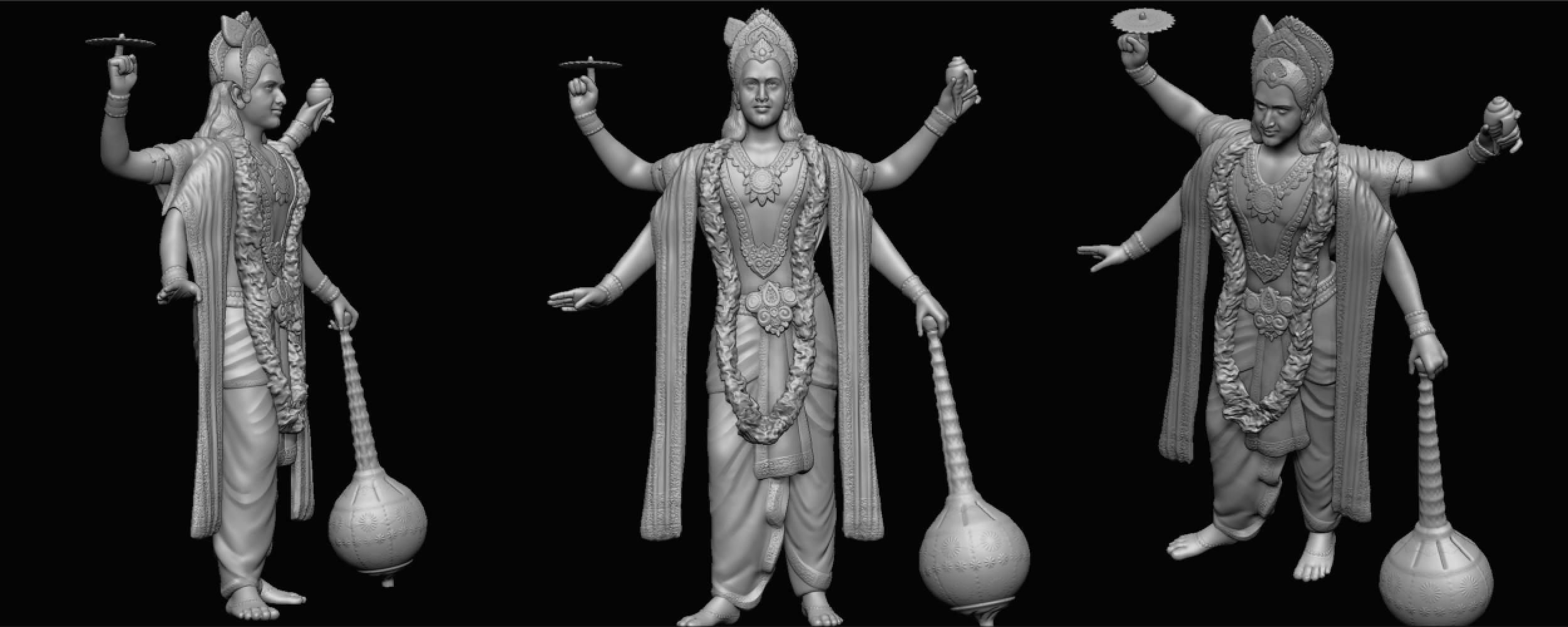 ganeshji hanumanji laxmiji ma durga shive others murti avaliable Low-poly 3D model_36