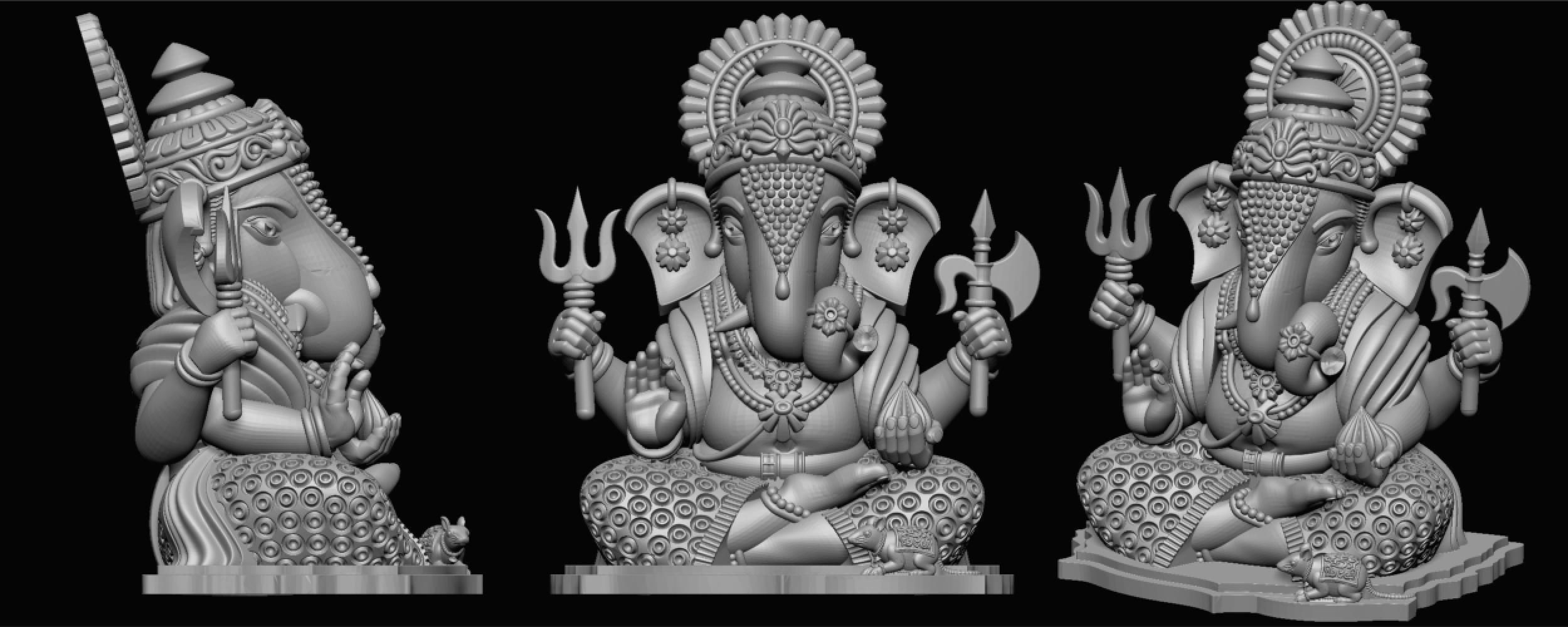 ganeshji hanumanji laxmiji ma durga shive others murti avaliable Low-poly 3D model_5