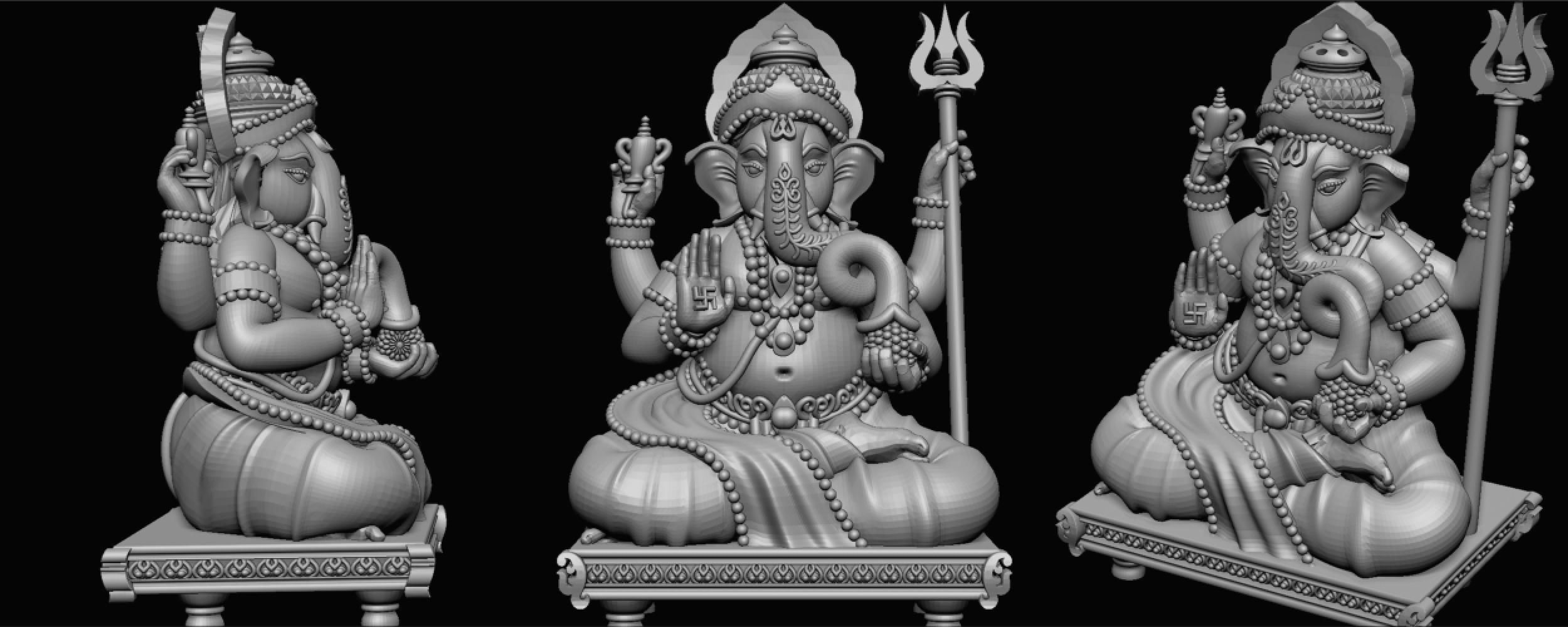 ganeshji hanumanji laxmiji ma durga shive others murti avaliable Low-poly 3D model_23