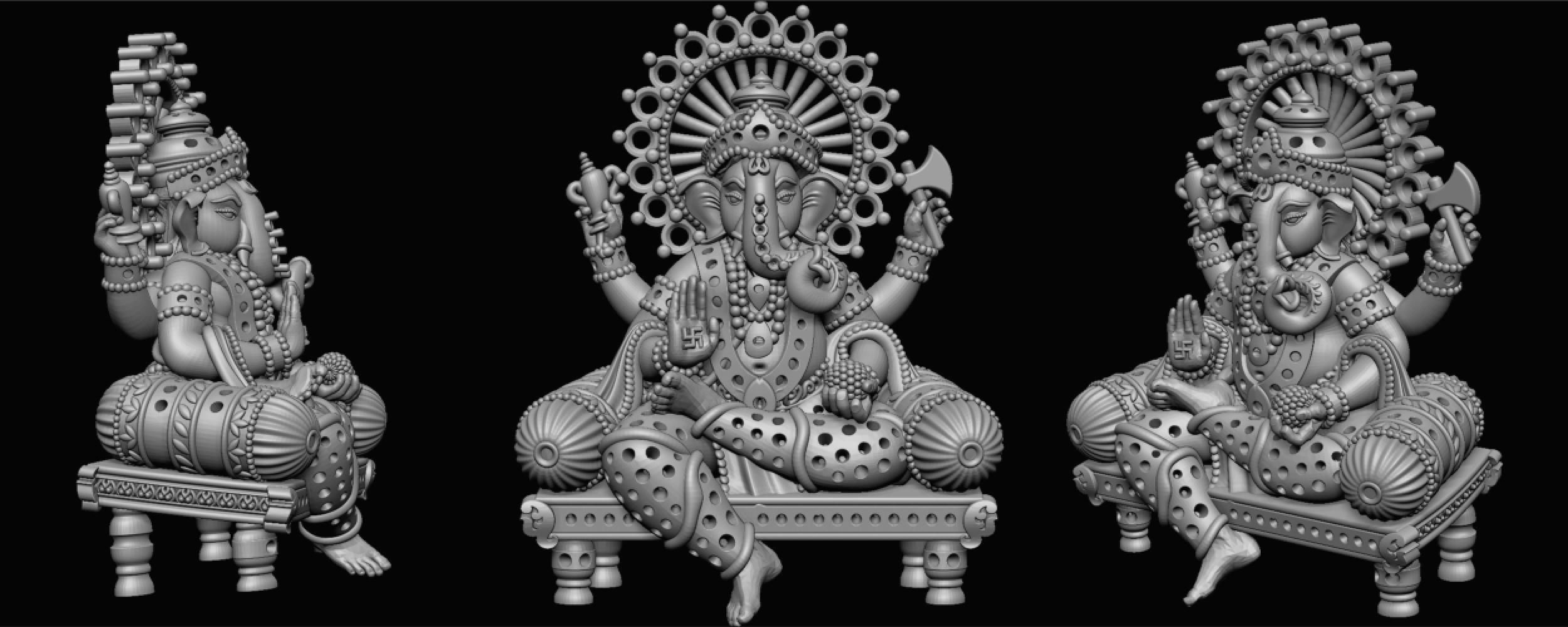 ganeshji hanumanji laxmiji ma durga shive others murti avaliable Low-poly 3D model_24