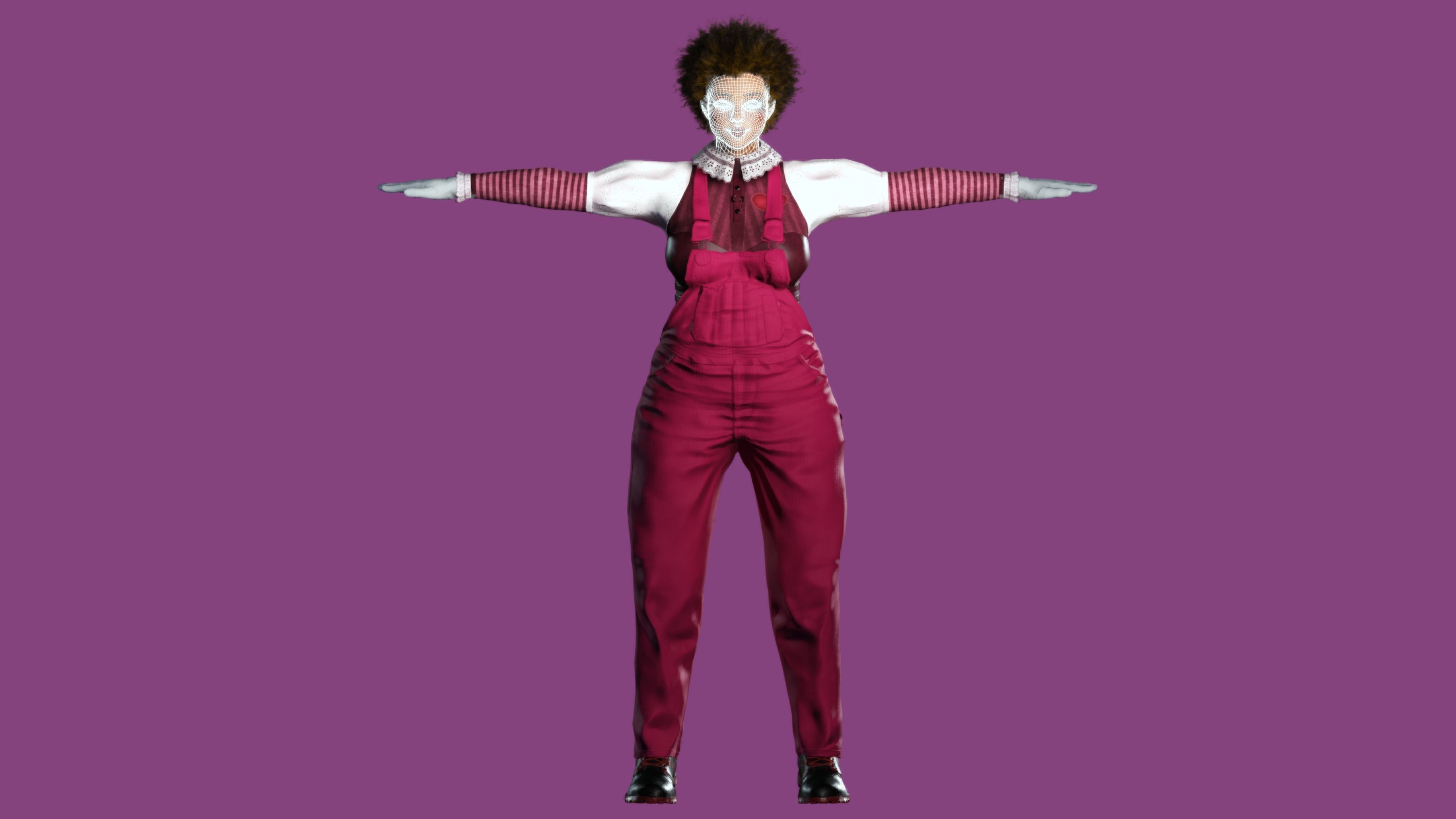 AAA 3D REALISTIC CHARACTER - FEMALE CLOWN COSPLAY Low-poly 3D model_17