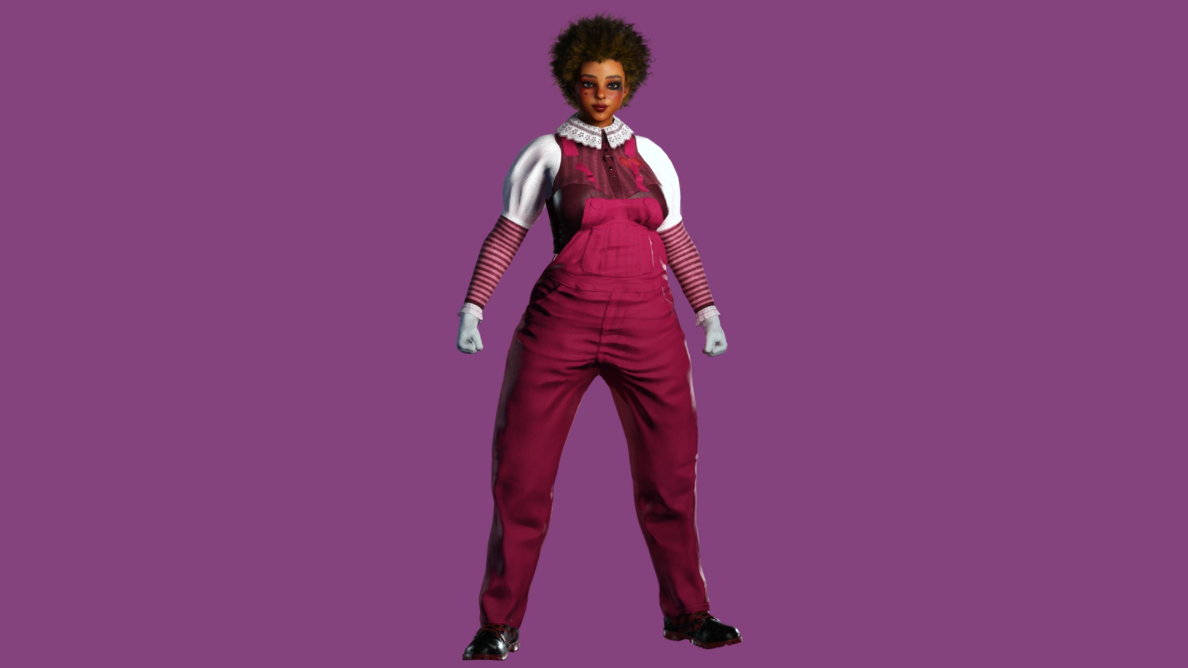 AAA 3D REALISTIC CHARACTER - FEMALE CLOWN COSPLAY Low-poly 3D model_12