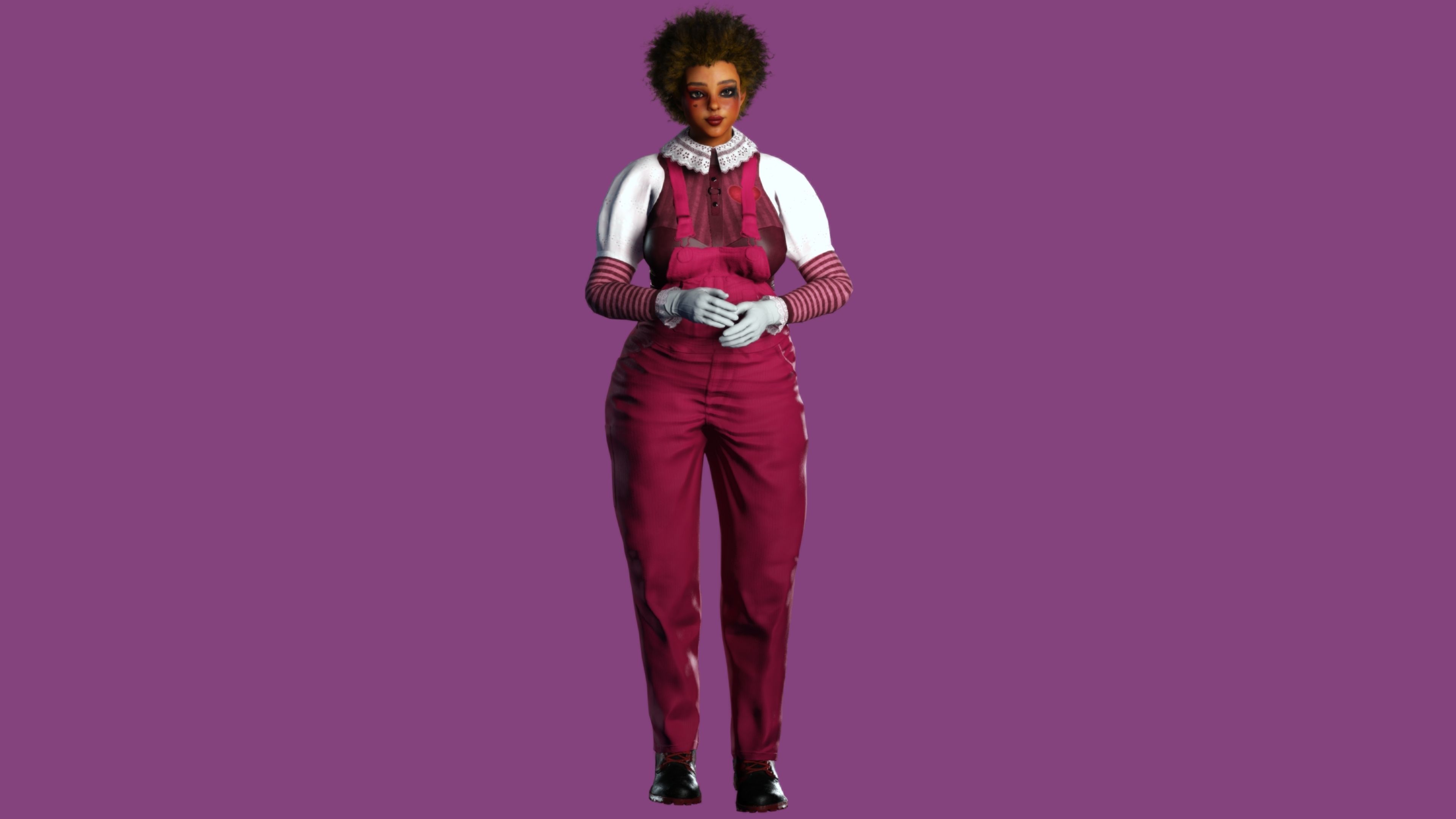 AAA 3D REALISTIC CHARACTER - FEMALE CLOWN COSPLAY Low-poly 3D model_1