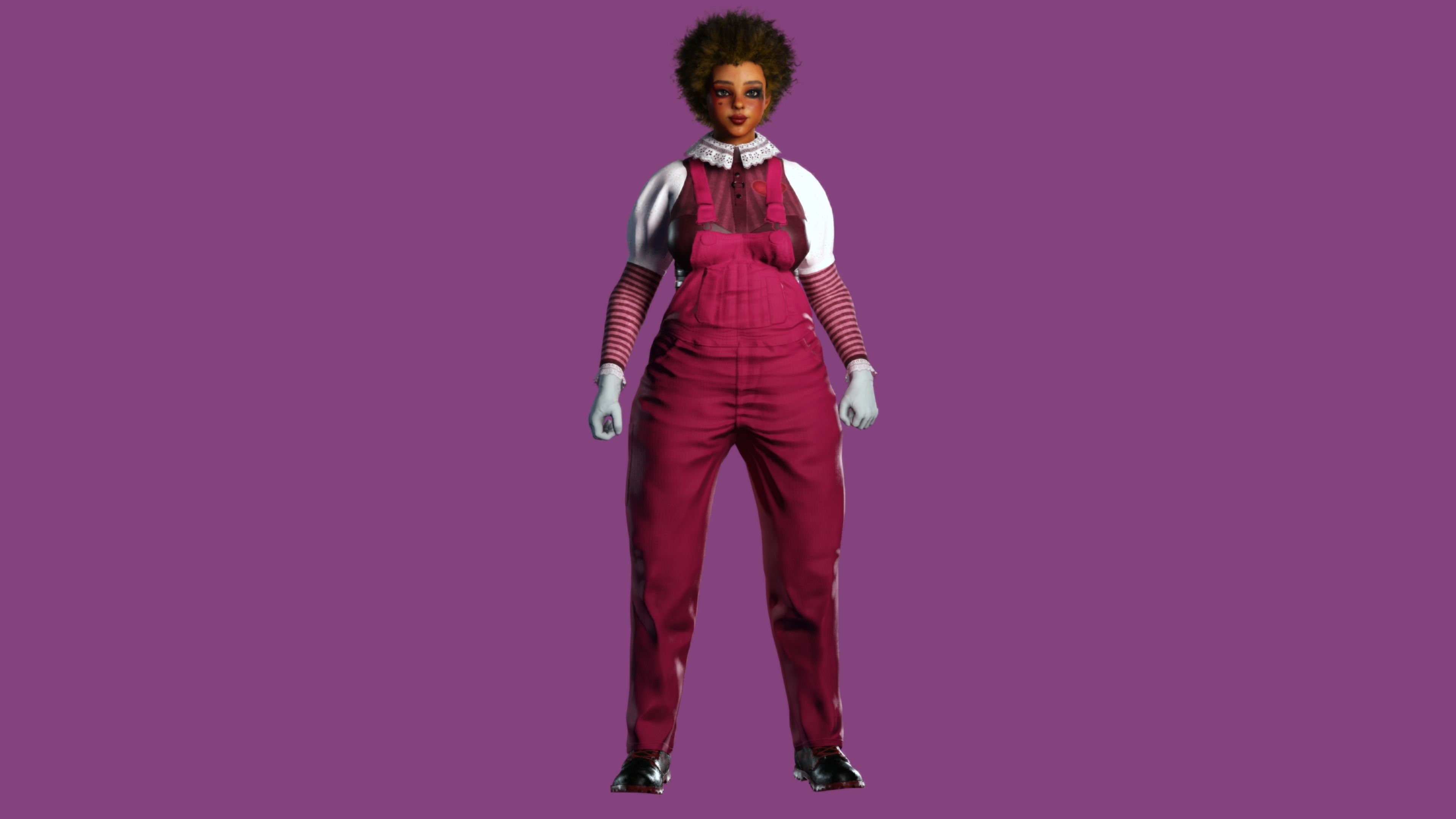 AAA 3D REALISTIC CHARACTER - FEMALE CLOWN COSPLAY Low-poly 3D model_11