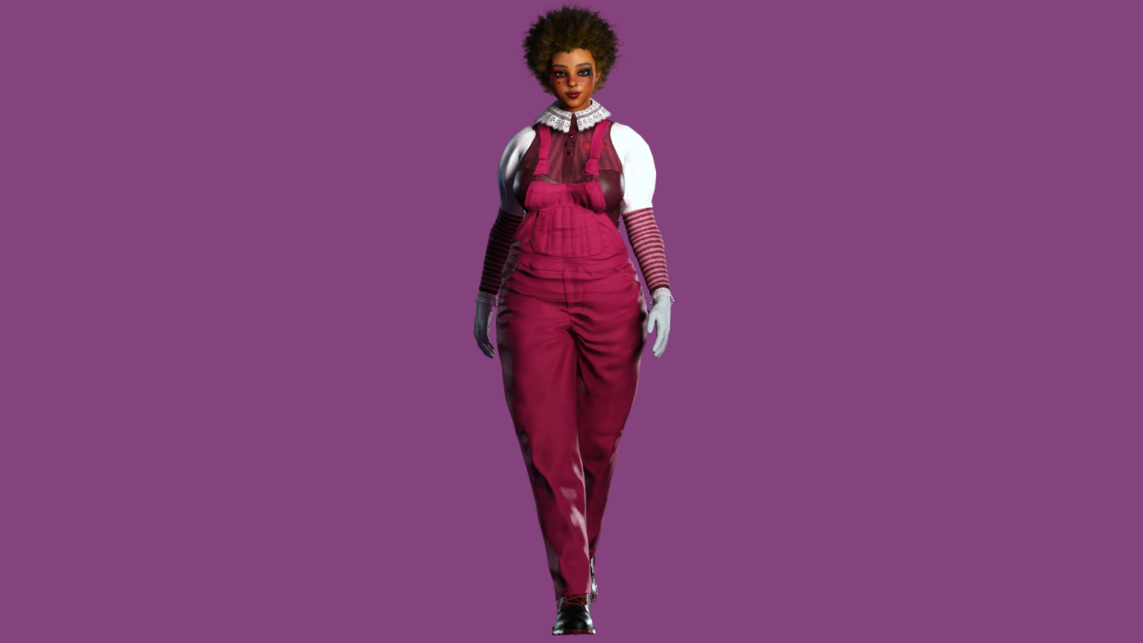 AAA 3D REALISTIC CHARACTER - FEMALE CLOWN COSPLAY Low-poly 3D model_10
