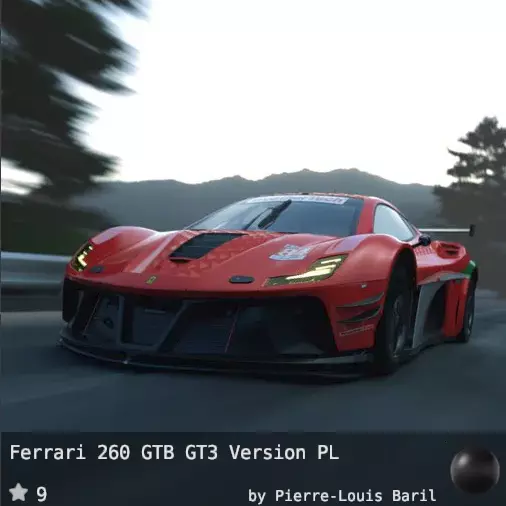 ferrari Low-poly 3D model_0