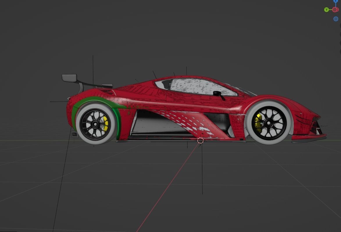 ferrari Low-poly 3D model_4