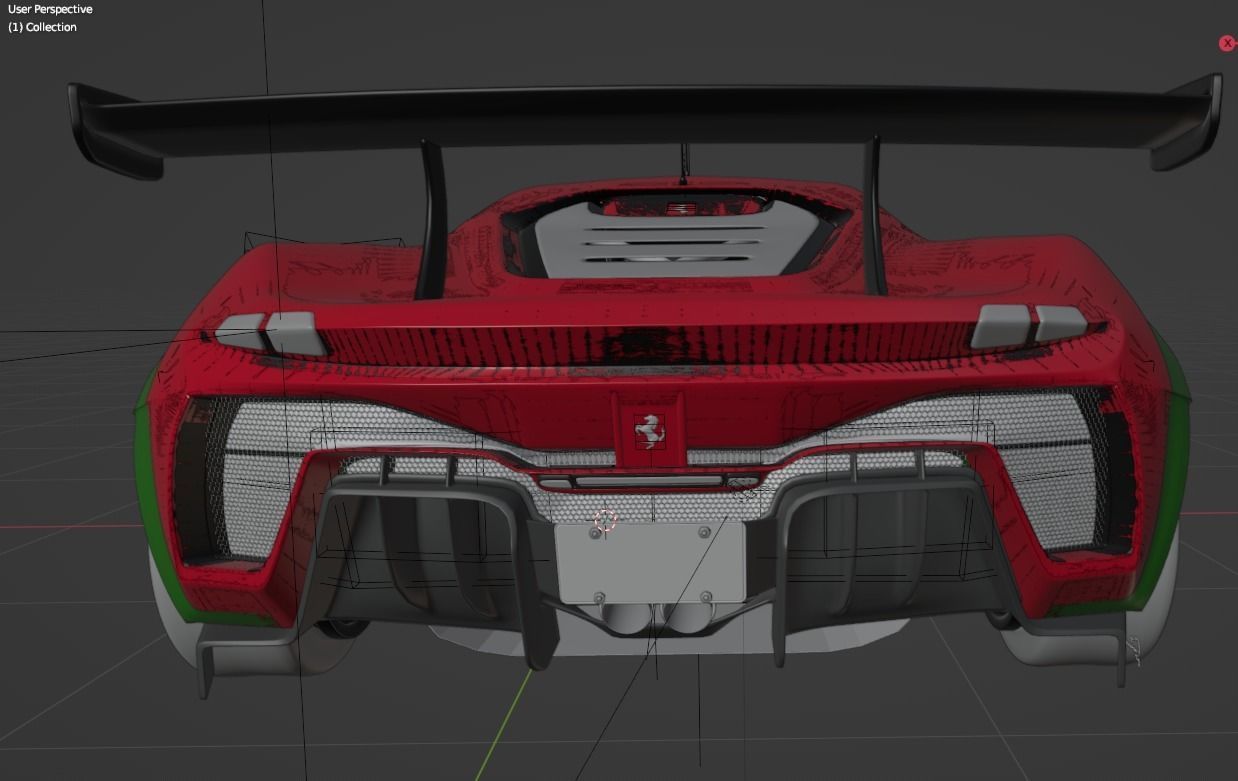 ferrari Low-poly 3D model_1