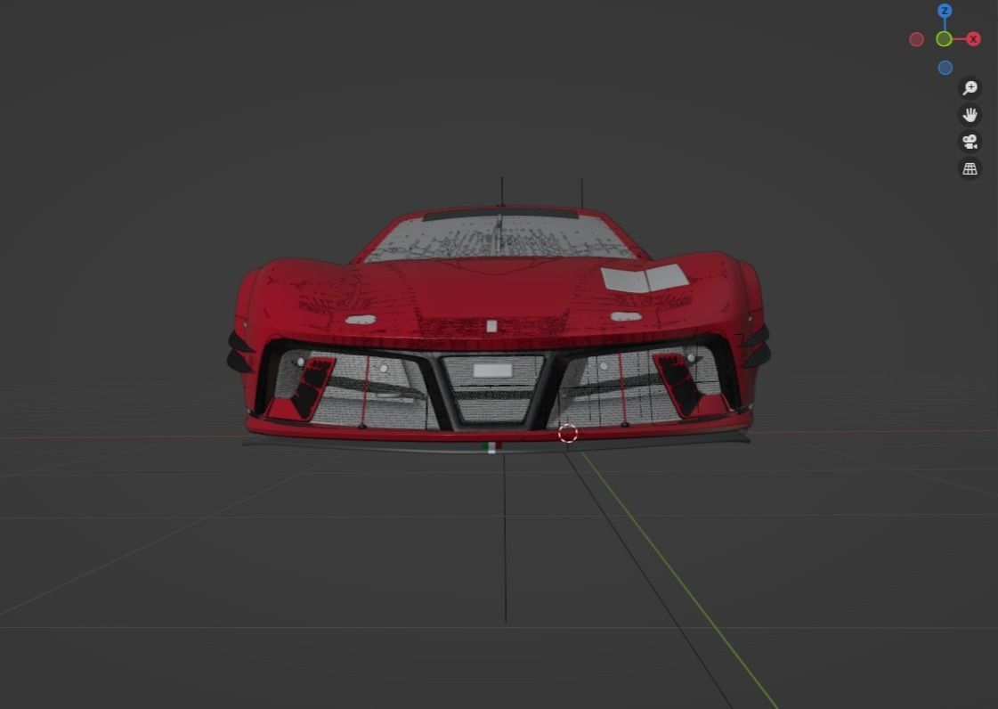 ferrari Low-poly 3D model_3
