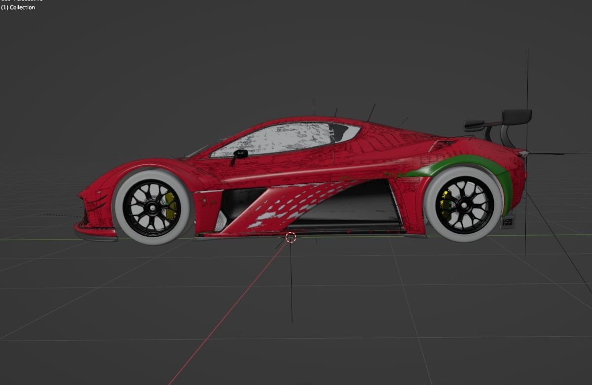 ferrari Low-poly 3D model_2