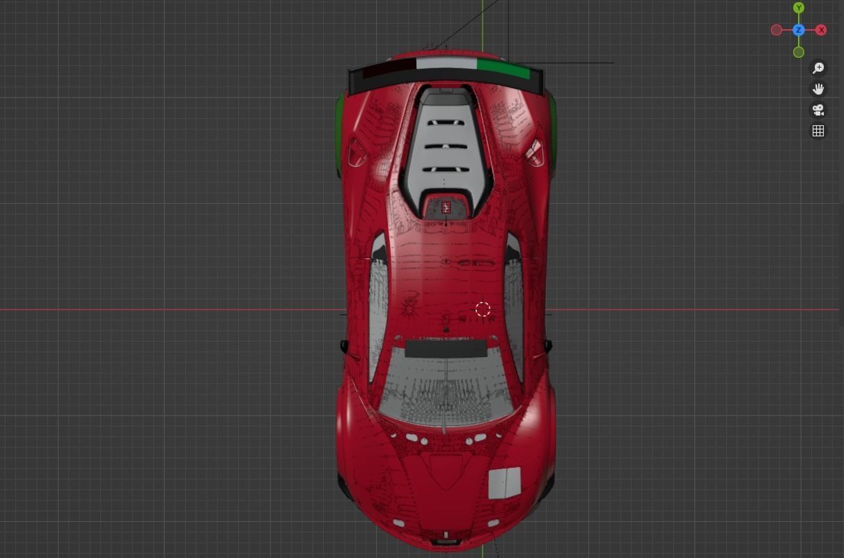 ferrari Low-poly 3D model_5