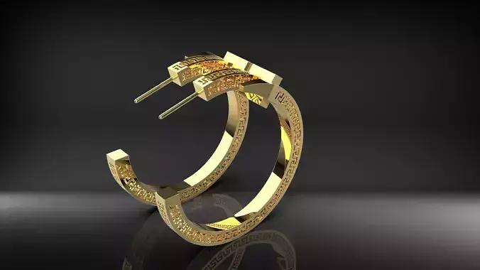 Hoop Earrings with greek pattern
