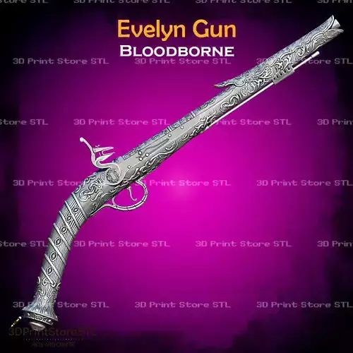 Evelyn Gun Cosplay Bloodborne - STL File 3D print model Evelyn Gun Cosplay Bloodborne - STL File 3D print model